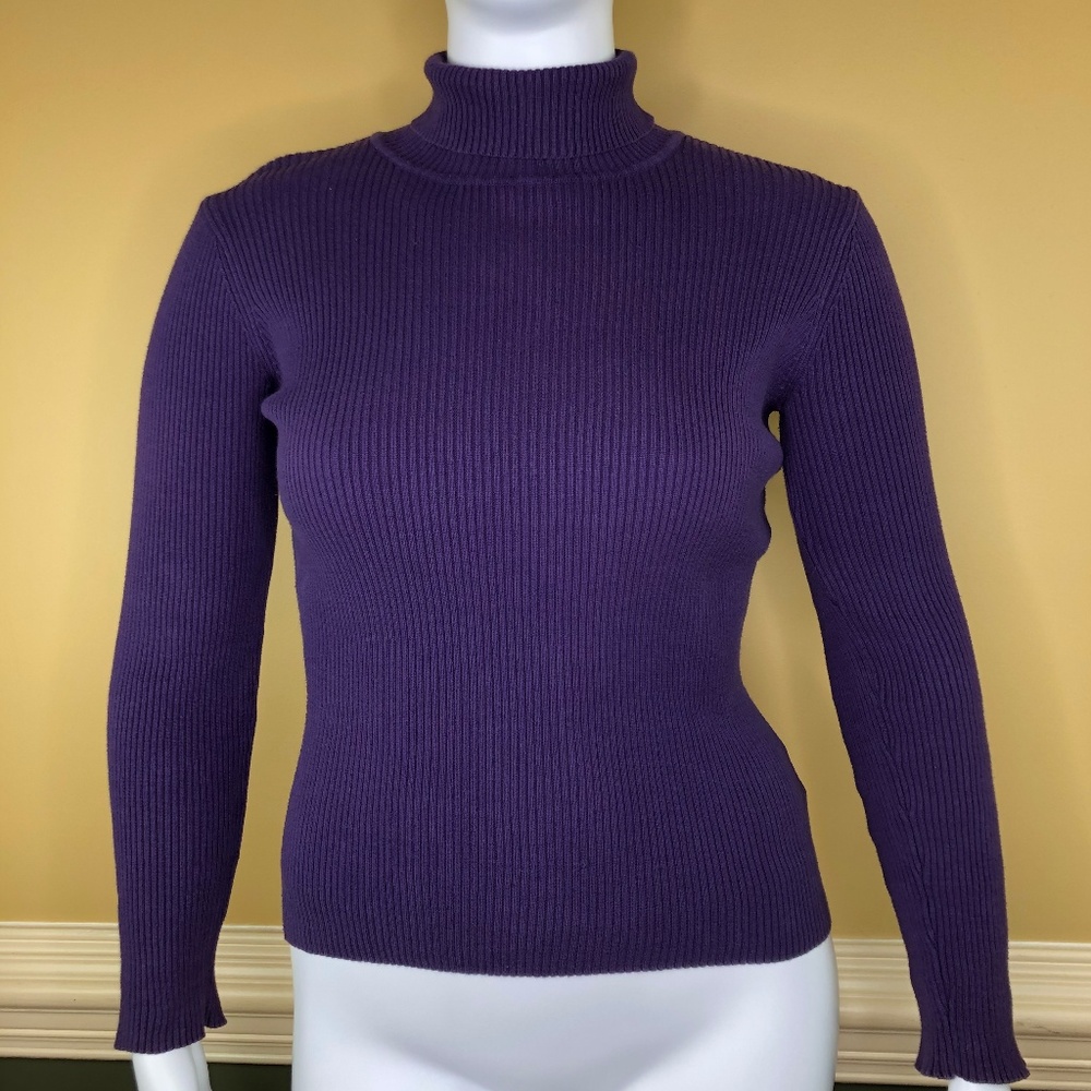 Basic Editions Ribbed Turtle Neck Sweater - Picture 1 of 5